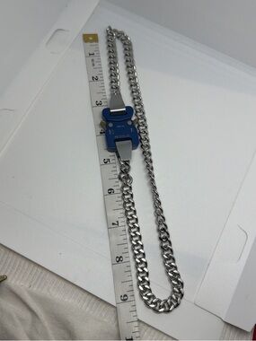 925 Sterling Silver filled Blue Accent Silver Chain Necklace - For Sale!
